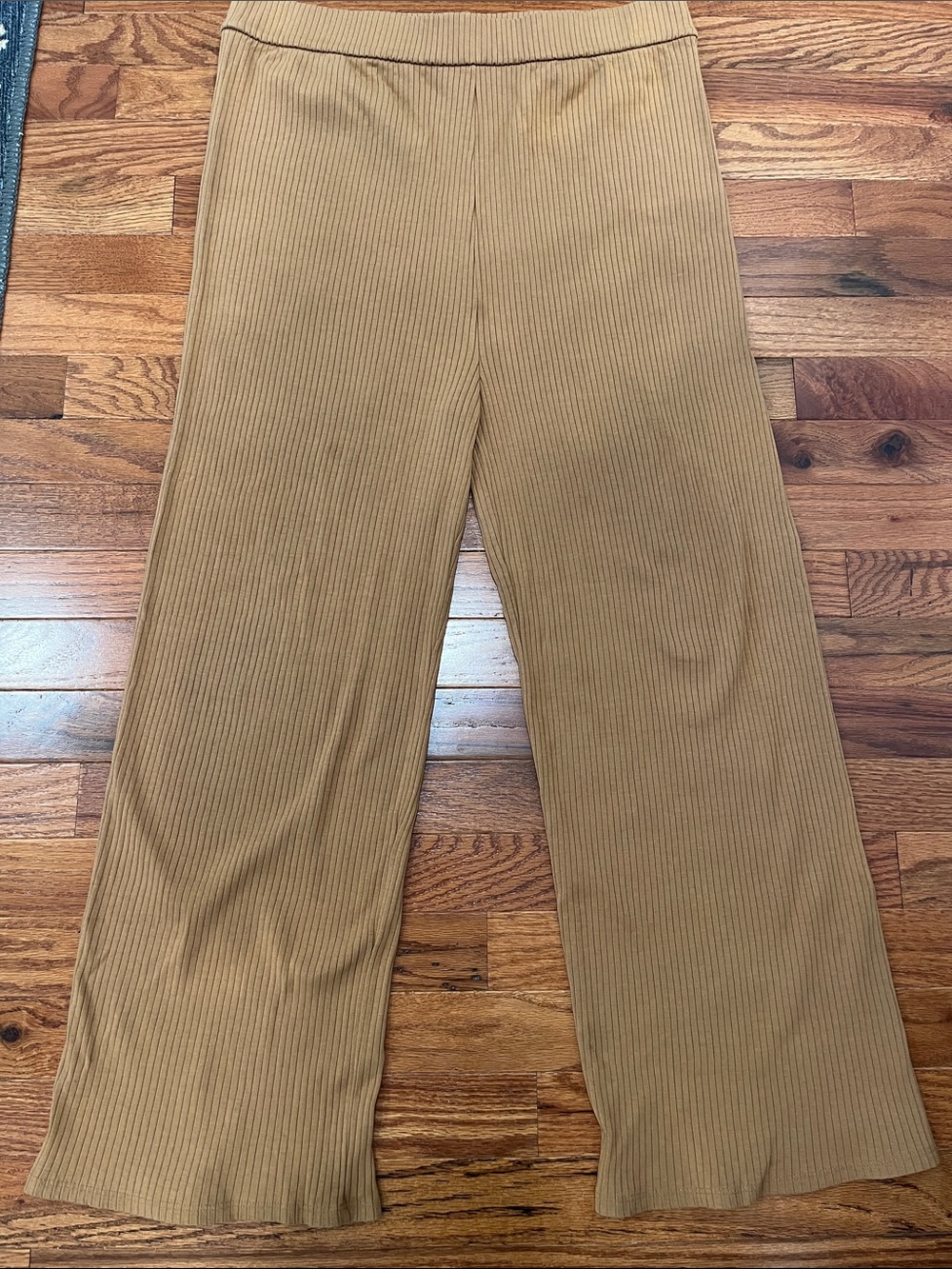 Storq Ribbed Wide-Leg Pants in Camel